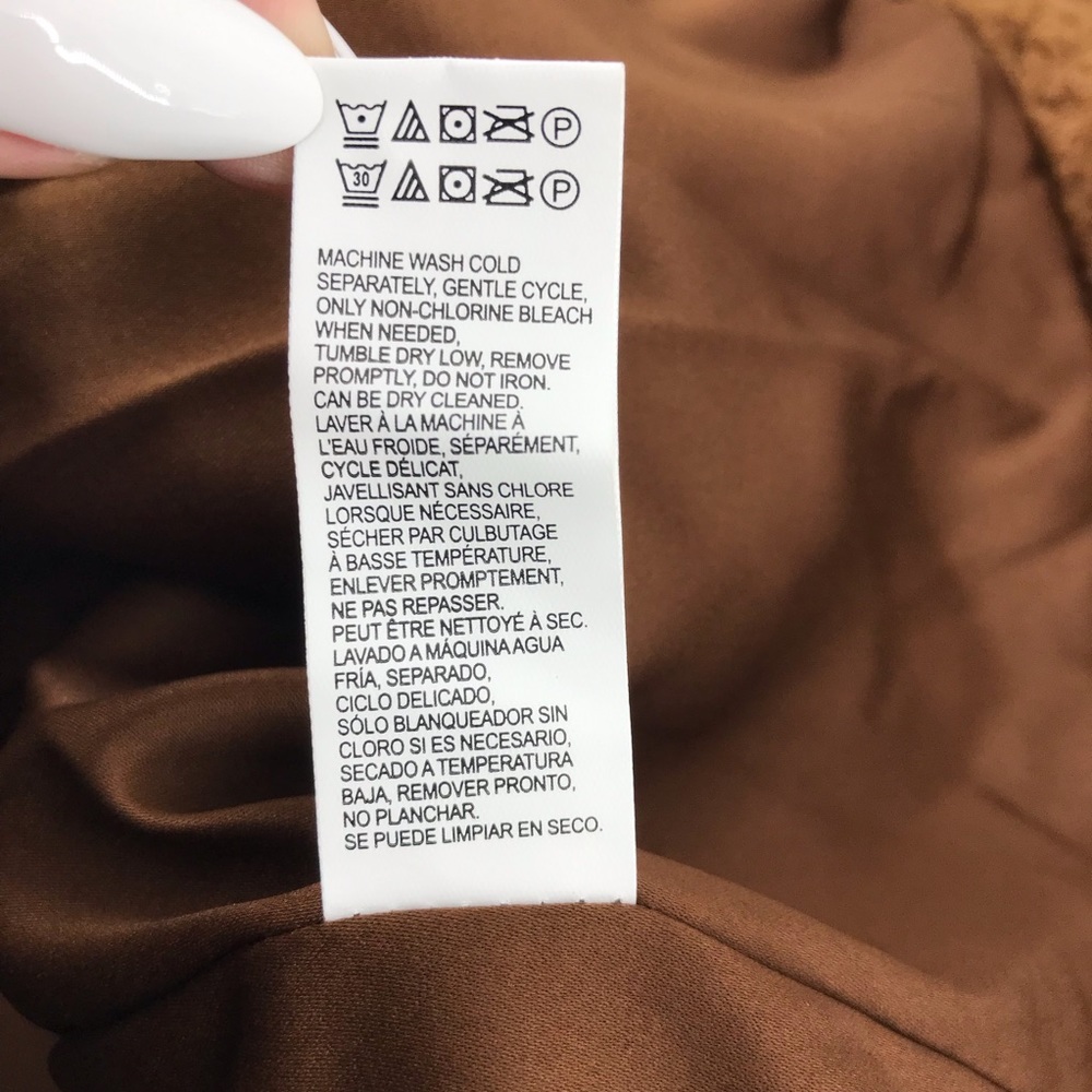Lucky Brand Pecan Faux Shearling Teddy Snap Button Coat Jacket - Picture 11 of 11